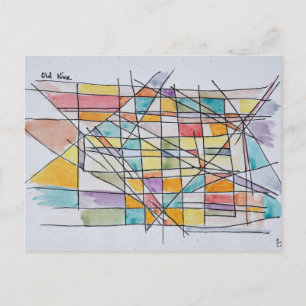 Carte Postale Scène de rue abstraite de la vieille Nice Nice,