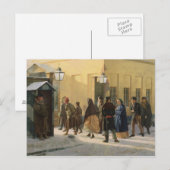Carte Postale Scène de rue, devant une prison, 1868 (Devant / Derrière)
