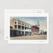 Carte Postale Scène de rue montrant l'hôtel Tremont (Devant / Derrière)