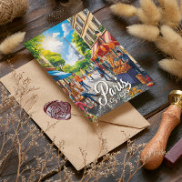 Scène De Rue Parisienne Avec Tour Eiffel