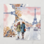 Carte Postale Scène de rue romantique de Paris en impression (Devant / Derrière)