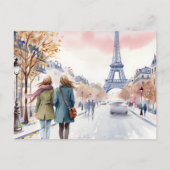 Carte Postale Scène de rue romantique de Paris en impression (Dos)