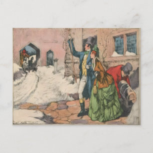 Carte Postale Scène de rue victorienne en hiver