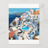 Carte Postale Scène de Santorin Grèce (Devant)