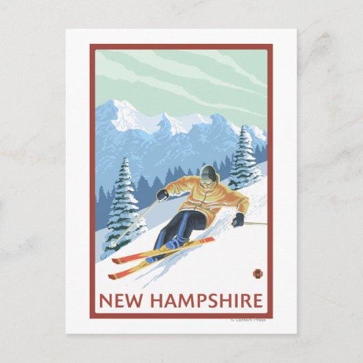 Carte Postale Scène de ski de descente du New Hampshire (Devant)