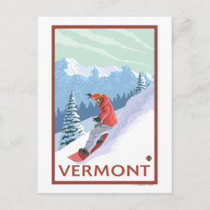 Carte Postale Scène de snowboard du Vermont