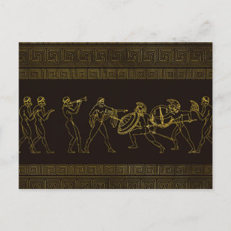Carte Postale Scène de Sparte Grèce antique sur motif grec