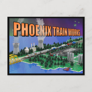 Carte Postale Scène de train et de centrale nucléaire PTW Atomic