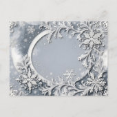 Carte Postale Scène de village enneigé hivernal d'une ville sere (Dos)