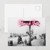 Carte Postale Scène de ville surréaliste vintage Merci (Devant / Derrière)