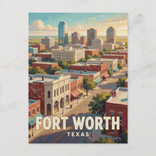 Carte Postale Scène de voyage dans l'ouest de Fort Worth Texas