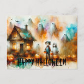 Carte Postale Scène d'Halloween éffrayante (Devant)