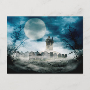 Carte Postale Scène d'Halloween. Maison hantée.