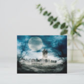 Carte Postale Scène d'Halloween. Maison hantée. (Debout devant)