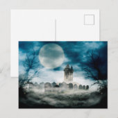 Carte Postale Scène d'Halloween. Maison hantée. (Devant / Derrière)