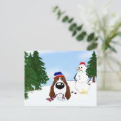Carte Postale Scène d'hiver anglaise Springer Spaniel (Debout devant)