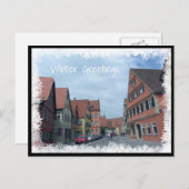 Carte Postale Scène D'Hiver Avec Maisons (Devant / Derrière)