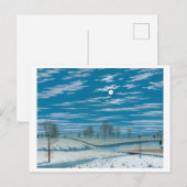 Carte Postale Scène d'hiver en peinture lune (Devant / Derrière)