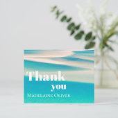 Carte Postale Scène d'océan d'été Plage  Bleu Merci   (Debout devant)