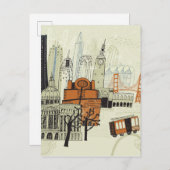 Carte Postale Scène Doodle San Francisco (Devant / Derrière)