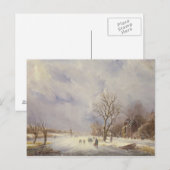 Carte Postale Scène du canal d'hiver, 19e siècle (Devant / Derrière)