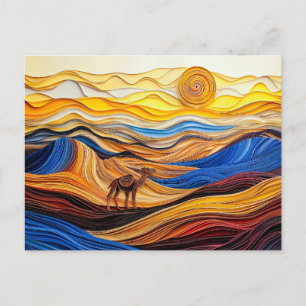 Carte Postale Scène du désert du Sahara avec dromadaire