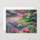 Carte Postale Scène du jardin de printemps (Devant / Derrière)