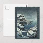 Carte Postale Scène du lac de neige d'hiver Hasui Kawase  (Devant / Derrière)