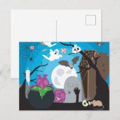 Carte Postale Scène du monstre d'Halloween (Devant / Derrière)