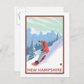 Carte Postale Scène du New HampshireSnowboard (Devant / Derrière)