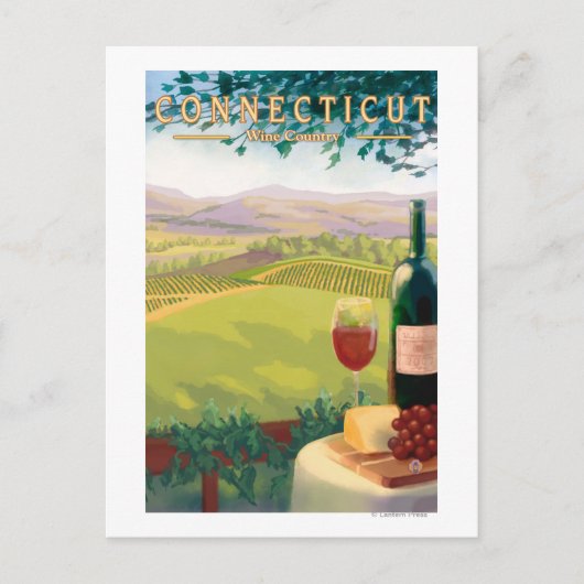 Carte Postale Scène du pays du vin du Connecticut (Devant)