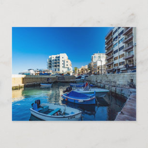 Carte Postale Scène du port de Gillieru, Malte Holiday Card