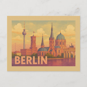 Carte Postale Scène Emblématique de Berlin Allemagne