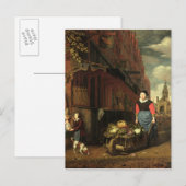 Carte Postale Scène Genre Néerlandaise, 1668 (Devant / Derrière)