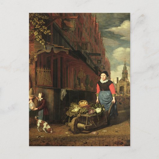 Carte Postale Scène Genre Néerlandaise, 1668 (Devant)
