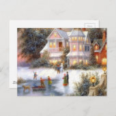 Carte Postale Scène hivernale (Devant / Derrière)