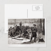 Carte Postale Scène hivernale au campement de l'armée continenta (Devant / Derrière)
