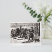 Carte Postale Scène hivernale au campement de l'armée continenta (Debout devant)