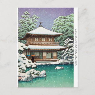 Carte Postale Scène hivernale cool orientale japonaise Hasui Kaw