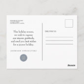 Carte Postale Scène hivernale moderne | Salutations (Dos)