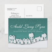 Carte Postale Scène hivernale moderne | Salutations du Nouvel An (Devant / Derrière)