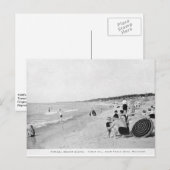 Carte Postale Scène Lake Michigan Beach dans les années 1940 (Devant / Derrière)