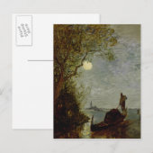 Carte Postale Scène Lune avec Gondola (Devant / Derrière)