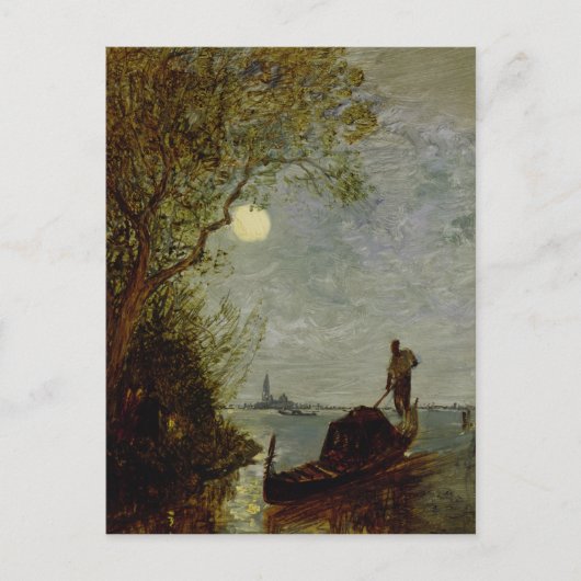 Carte Postale Scène Lune avec Gondola (Devant)