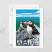 Carte Postale Scène MainePuffins (Devant / Derrière)