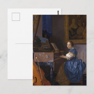 Carte Postale Scène musicale baroque de Vermeer vintage