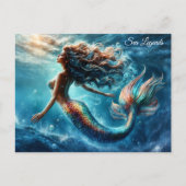 Carte Postale Scène mythique gracieuse de sirène (Devant)