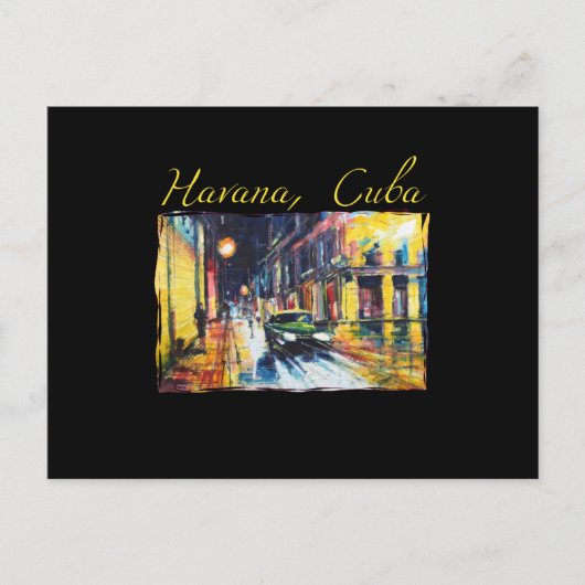 Carte Postale Scène nocturne à La Havane Cuba - Habana Vieja (Devant)