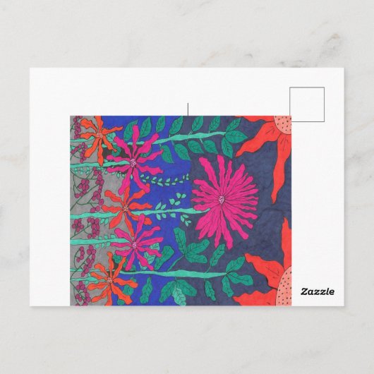 Carte Postale Scène nocturne du Jardin Flower (Dos)