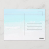 Carte Postale Scène océanique été plage blanc bleu Merci    (Dos)